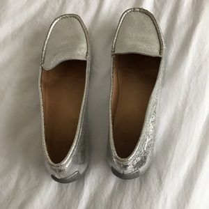 Stuart Weitzman silver loafer